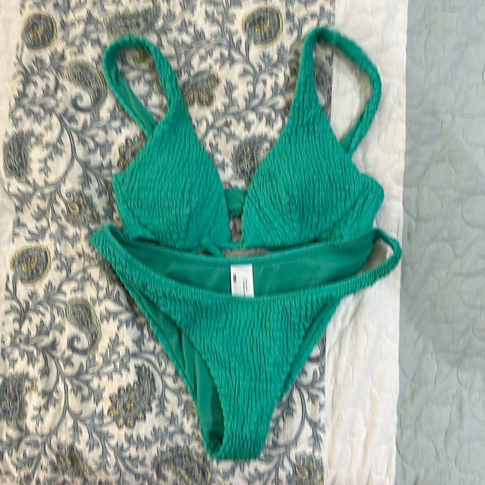 Green asos swim suit bikini